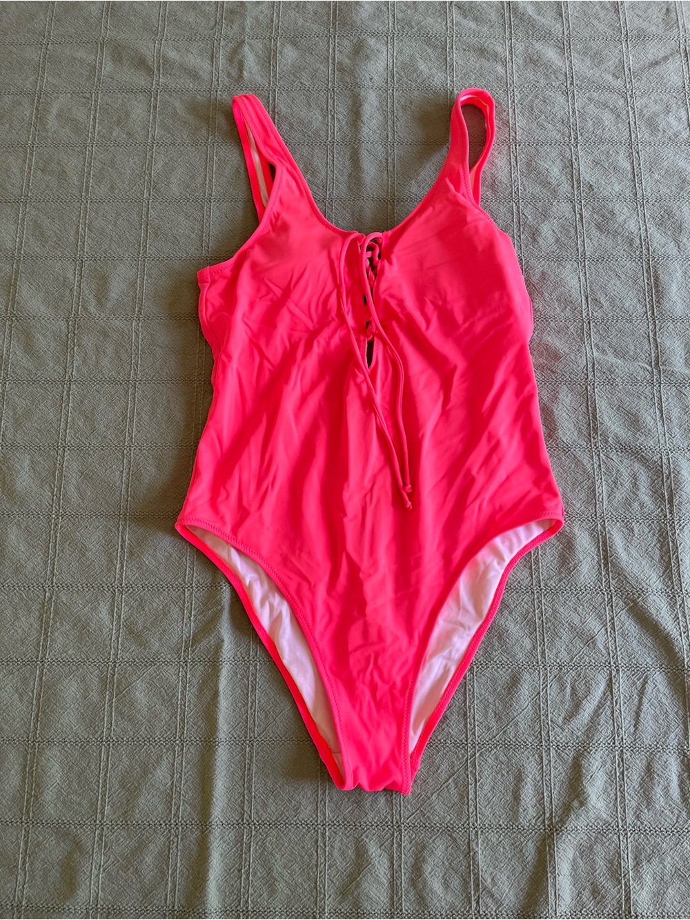 VS Pink Hot Pink Lace Up One Piece